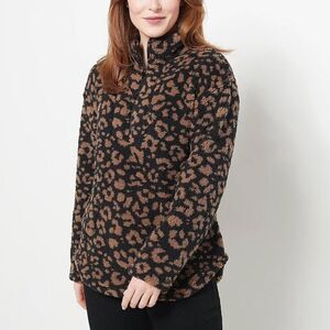 Koolaburra by UGG Brushed Back Sherpa Pullover Leopard Size S